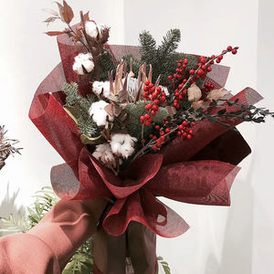 Papier d'emballage floral en gaze de lin coloré de haute qualité en gros pour bouquet de fleurs - Product Image 5