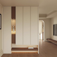Meuble à chaussures en placage de bois blanc avec blocs de couleur, armoire d'entrée, armoire, meuble de salon