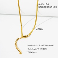 Collier chaîne en acier inoxydable 316 de diverses qualités, hypoallergénique, étanche, plaqué or 18 carats, pour la fabrication de bijoux DIY tendance