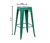 Tabourets de bar modernes empilables en acier sans dossier, pieds en métal, pour bar à domicile, salon, hôtel, ferme, mobilier de salle à manger industriel
