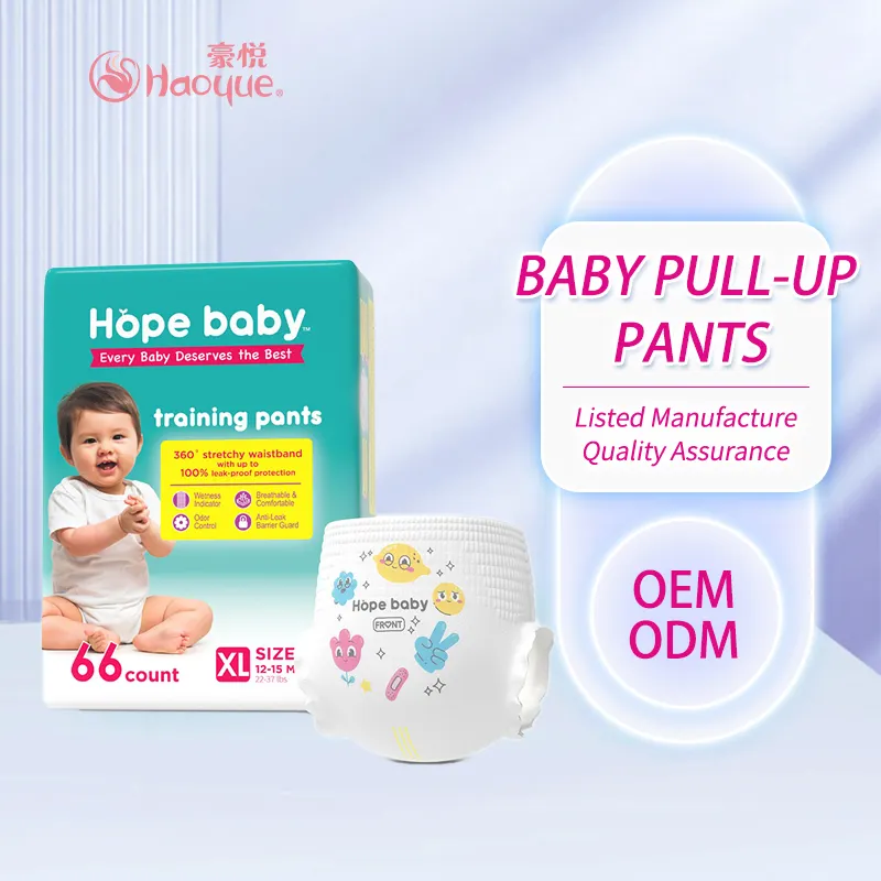 OEM precio barato recién nacido respetuoso con el medio ambiente pañales para bebés cuidado suave Pull Up pantalones de entrenamiento pañal para bebés