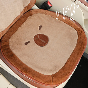 Kapibala Car Seat Cushion Plush Winter Warmth Cartoon Design For Four Seasons Use - Product Image 3