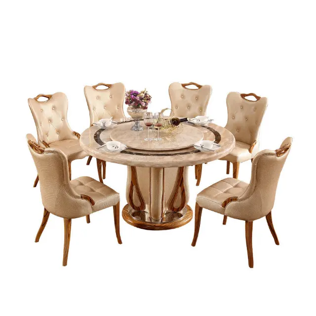 Nordic modern luxury Marble dinning table and chair set Used in hotels, villas, living rooms Apartment
