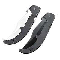 Navaja de bolsillo plegable de acero 8Cr13MoV con hoja recurva de punta de caza, mango G10, bloqueo de seguridad, pomo, resistente para camping al aire libre, EDC, OEM
