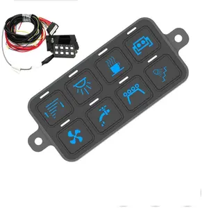 Universal 8 Gang 12V 24V Switch Panel App Car Box Circuit Control Box Waterproof Fuse Relay Box Wiring Harness Label Stickers