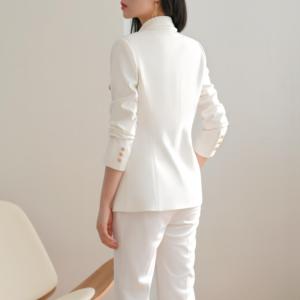 패션 OEM 맞춤 5XL 플러스 사이즈 여성용 흰색 정장 재킷 블레이저 및 코트 수트 - Product Image 6