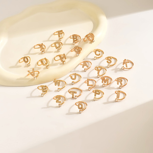 Prezzo all'ingrosso diamanti coltivati in laboratorio coppia matrimonio lettera vi amo oro placcato anelli di cristallo Set per coppia - Product Image 6