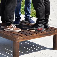 Terrasse de jardin extérieure en bois massif carbonisé, planches imperméables et anticorrosion pour terrasses de loisirs