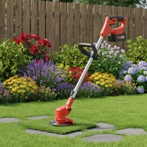 Débroussailleuse sans fil 21V, outils sans fil, coupe-herbe <span class=keywords><strong>à</strong></span> batterie, poignée télescopique, lame en acier, kit de débroussailleuse de jardin OEM - Product Image 1