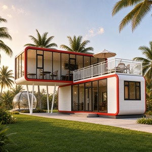 Maison préfabriquée moderne <span class=keywords><strong>à</strong></span> deux étages en conteneur, maison modulaire de luxe en conteneur maritime <span class=keywords><strong>à</strong></span> vendre, structure en acier, cabane portable - Product Image 1