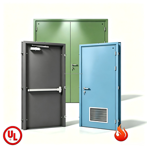 Puerta Cortafuego de Acero de Fábrica Directa, Puerta de Seguridad Contra Incendios, Apertura Manual, Diseño Moderno para Proyectos de Hoteles y Edificios Comerciales - Product Image 6