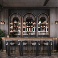 Meuble Bar de Luxe Personnalisé pour Cave à Vin, Comptoir Commercial, Bar de Nuit, Hôtel, Restaurant – Vitrine en Verre, Rangement, Design Intérieur