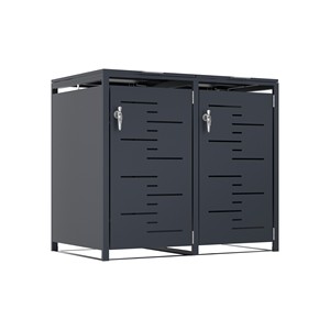 工厂批发移动式垃圾桶收纳盒户外垃圾桶箱大空间移动式垃圾桶棚无烟煤色垃圾桶盖带铰链盖 - Product Image 1