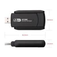 Adaptor WiFi USB untuk PC AX1800 WiFi 6 Adapter 5GHz 2.4GHz USB 3.0 WiFi Dongle MT7921 Kartu Jaringan Nirkabel untuk Komputer