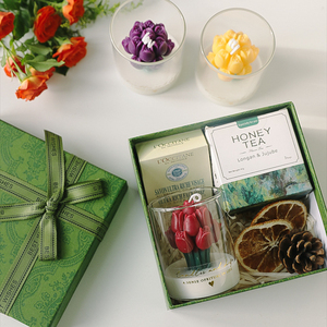 เทียนหอมกลิ่นดอกทิวลิป ช่อดอกไม้แสนโรแมนติก เทียนอโรมาเธอราพีสำหรับตกแต่งบ้าน วันแม่ - Product Image 4