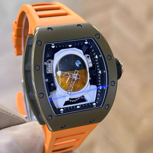Reloj de Buceo Personalizado con Esfera de Astronauta 3D, Caja Azul con Diseño de Cielo Estrellado, Cristal de Zafiro, Caja de Titanio, Correa de Goma Brillante, Esfera con Indicadores - Product Image 1
