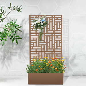 Jardinière <span class=keywords><strong>en</strong></span> <span class=keywords><strong>fer</strong></span> <span class=keywords><strong>forgé</strong></span> pour intérieur et extérieur, <span class=keywords><strong>en</strong></span> acier résistant aux intempéries, avec rainure pour fleurs, paroi <span class=keywords><strong>de</strong></span> jardin, cadre d'escalade, <span class=keywords><strong>grille</strong></span> - Product Image 1