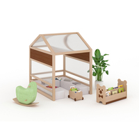 Meuble bibliothèque pour maternelle, espace lecture pour enfants, mobilier en bois pour centre de ressources, ensemble de mobilier de classe, design Montessori