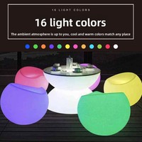 Chaise Apple moderne à LED de 22 pouces, chaise LED à gradation imperméable à l'eau à 16 couleurs changeantes pour la maison, le patio, la piscine, le salon