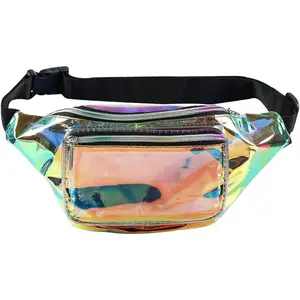 Custom Holographic Fanny Packs Waterproof Waist Belt Bags Traveling Casual Running Hiking Carry All Phones Hologram Bags