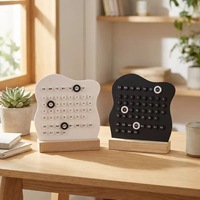 Ornement décoratif en acrylique de haute esthétique, petit modèle de support photo, calendrier perpétuel de forme irrégulière, calendrier DIY de bureau/en bois