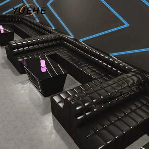 أريكة ليلية حديثة من جلد البولي يوريثين ، أريكة سوداء من كبار الشخصيات صالة النادي الفندقي وحدات ، كشك Led للجلوس KTV ، أريكة بار - Product Image 4