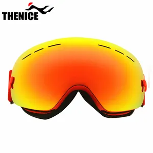 Оптовая продажа, высокое качество, двухслойные линзы, сферический дизайн, индивидуальные лыжные очки для снега, незапотевающие лыжные очки с защитой от УФ-излучения