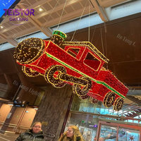 Grand train lumineux de Noël 3D pour les attractions des parcs à thème, les paysages commerciaux et les installations de vacances
