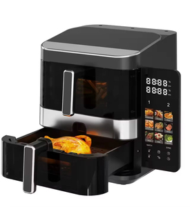 11L New Air Fryer 5.5L+5.5L Stack Air Fryer With <b>Folding</b> Touch <b>Screen</b> Big Colorful Menu - Product Image 4