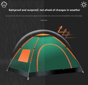 Carpa familiar para 2 personas, impermeable, para exteriores, de apertura rápida automática, con tela de malla gruesa, postes de fibra de vidrio y algodón, para acampar, de Yiwu. - Product Image 2