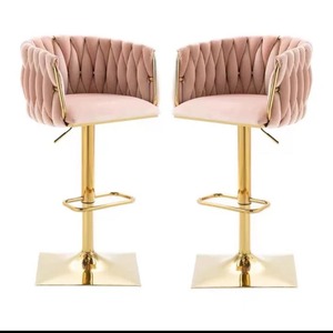 2025 Bar <b>Chair</b> Luxury Round Base Swivel Hydraulic Gas Lift Adjustable Counter High Bar <b>Chairs</b> - Product Image 5