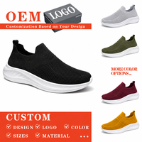 Chaussures décontractées pour hommes, respirantes, en maille, motif uni, légères, amortissantes, toutes saisons, semelle extérieure en plastique, à enfiler, semelle épaisse