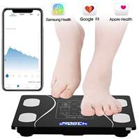 Báscula Inteligente de Grasa Corporal, Pesaje Digital de Vidrio Templado para Uso en Baño, Peso Máximo Recomendado de 180kg