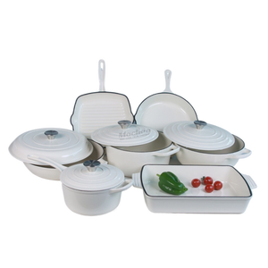 Olla de Hierro Fundido con Revestimiento de Esmalte, Ecológica, Apta para Lavavajillas y Microondas, Juego de Utensilios de Cocina de Metal de 11 Piezas, Esencial para la Cocina - Product Image 3