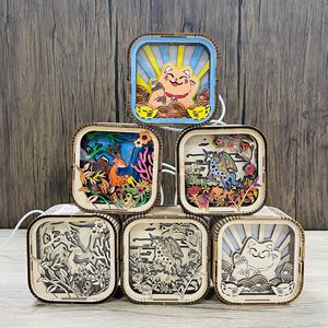 OEM Großhandel Holzpuzzle-Uhr Kinder-Lernspielzeug Kindergeschenk Handwerk Mini-Tischlampe DIY 3D-Puzzles für Erwachsene - Product Image 5