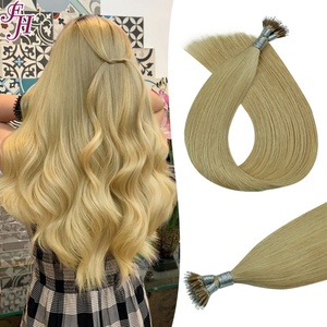 FH Vendeur en gros de tissus teints # Extensions de cheveux humains brésiliens lisses à pointe flexible en F, 16 pièces, avec anneaux nano - Product Image 1
