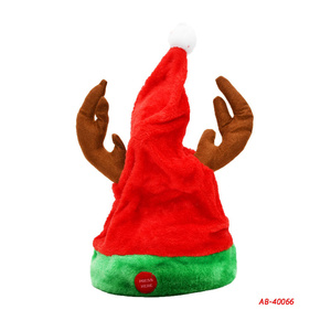 Chapeau <span class=keywords><strong>de</strong></span> Noël électrique HY6, nouveau chapeau <span class=keywords><strong>de</strong></span> Père Noël électrique chantant et dansant, peluche amusante, chapeau <span class=keywords><strong>de</strong></span> Père Noël <span class=keywords><strong>qui</strong></span> bouge - Product Image 4