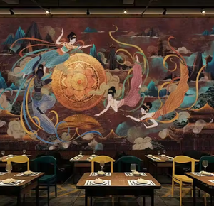 3D Dun accrocher Mural Ciel Volant Maid Bon augure Nuage <span class=keywords><strong>Papier</strong></span> Peint Chinois Classique Hôtel Boîte <span class=keywords><strong>Papier</strong></span> Peint Chambre Canapé <span class=keywords><strong>Papier</strong></span> Peint - Product Image 3