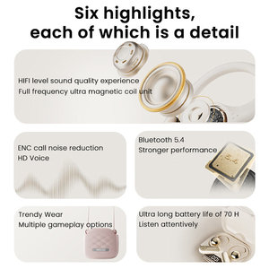 Tai nghe không dây MINISO X81 TWS, màn hình kỹ thuật số độ phân giải cao, Bluetooth 5.4, khử tiếng ồn ENC, thiết kế thời trang - Product Image 5