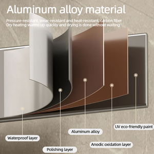 Porte-serviettes <span class=keywords><strong>chauffant</strong></span> en aluminium sur pied Chauffe-serviettes électrique Sèche-serviettes Salle de bain - Product Image 5