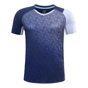 도매 주문 폴리에스테 테니스 착용 여름 breathable 스포츠 탁구 셔츠 남자 여자를 위한 운동 배드민턴 t-셔츠