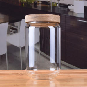 Tarro de vidrio de borosilicato <span class=keywords><strong>con</strong></span> <span class=keywords><strong>tapa</strong></span> de acacia, olla hermética de 1550ml para alimentos, Material de bambú, técnicas impresas para frijoles dulces - Product Image 6