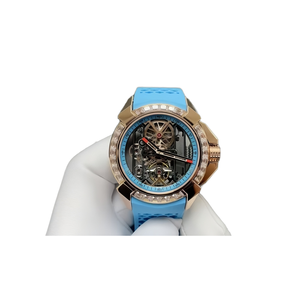 Automatic Mechanical <b>Watch</b> with Ceramic Case Sapphire Crystal Glass Waterproof Design Blue Strap - Product Image 1