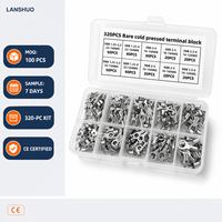 Kit d'assortiment de connecteurs de câble à sertir en cuivre plaqué laiton Fangbei SC, comprenant des cosses plates et des cosses à anneau