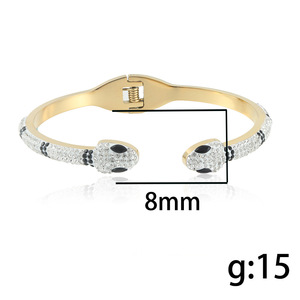 <b>Animal</b> Snake <b>Crystal</b> Bracelet Steel Gold Women's Fashion Jewelry Micro Insert Everyday Wear - Product Image 3