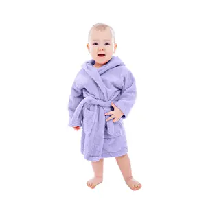 Organic Cotton Hooded Baby Robe, Soft Terry Turkish Cotton Bathrobe for Baby Boys and Girls Toddlers - Infants