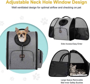 Sac à dos de transport pour animaux de compagnie, pour chats et chiens, ventilé, <span class=keywords><strong>extensible</strong></span>, avec maille respirante, pour la randonnée et les voyages - Product Image 4