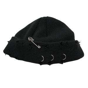 <span class=keywords><strong>Amazon</strong></span> coréen nouvelle couleur unie tricot chapeau tendance anneau broche hip hop <span class=keywords><strong>laine</strong></span> chapeau automne hiver yuppie froid chapeau - Product Image 6