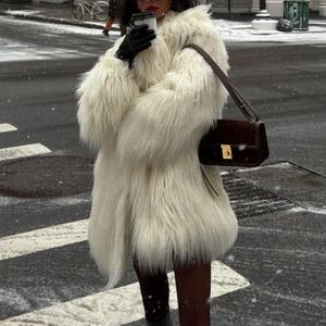 Nuevo Abrigo de Piel Sintética Personalizado para Mujer, Elegante, Casual, Holgado, Abrigo de Piel Sintética Extra Grande para Invierno - Product Image 2