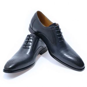 High-quality Classic Full-grain Oxford Leather Men's Lace-up Handcrafted Formal Business <b>Shoes</b> Square Toe Breathable <b>Height</b> - Product Image 2